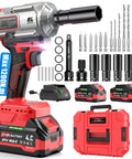 Three-In-One Cordless Impact Wrench, Driver And Drill Kit, 1200Nm Brushless Power Tool with accessories and carrying case