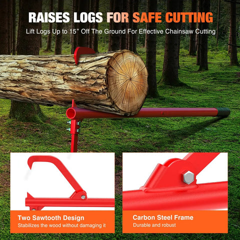 51 Inch Cant Hook For Log Rolling And Firewood Lifting, Heavy Duty Timberjack Tool With Adjustable Steel Cant Hooks, Red
