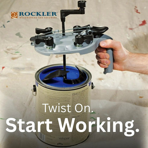 Gallon Paint Can Pour Spout Lid With Pistol Grip For Mess Free Stir Pour And Store Easy Twist To Secure in use on paint can