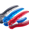 EZ Squeeze Hole Punch For Crafting And School Projects 3 Pack Single Hole Punch 10 Sheet Capacity Ideal For Kids And Adults Black Red Blue