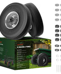 Flat Free Ten Inch Tire And Wheel Replacement For Hand Trucks And Wheelbarrows 4.10 3.50 4 Solid Wheel with Accessories