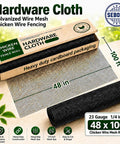 Tough As Nails Black Vinyl Coated Hardware Cloth One Quarter Inch Mesh Wire Fencing Roll 48 in x 100 ft for chicken coops.
