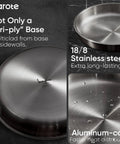 15 Piece Stainless Steel Pots And Pans Set With Detachable Handle Induction Compatible Oven Safe Up To 600 Degrees Non Warping PFAS Free
