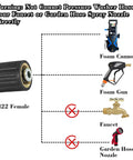 Pressure Washer Hose Replacement 3600 PSI 1 Quarter Inch By 25 Feet Flexible Power Washing Extension M22 fitting diagram