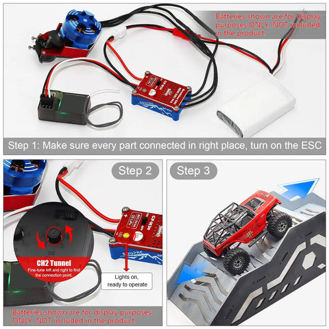 30A Brushless Mini ESC and 2204 2400KV Outrunner Motor Transmission Kit installation steps for SCX24 Axial RC Crawler