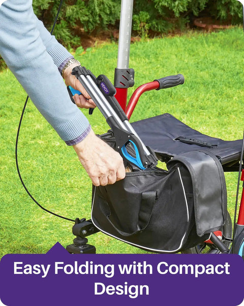 40 Inch Reacher Grabber Tool Set, 2 Pack, Heavy Duty Pickup Aid With Foldable Design, Anti Slip 360 Degree Rotating Jaw, 4 Inch Wide Claw With Magnet, Great For Seniors, Home And Garden Cleanup