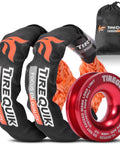 Soft Shackle Winch Recovery Ring Kit Orange Offroad Gear Half Inch By Twenty Two Inch With 60,600 Lbs Breaking Strength UHMWPE
