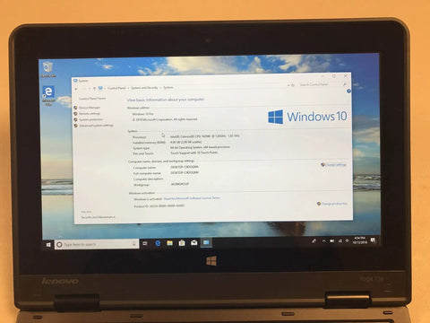 Slick Compact Business Laptop Packing A Snappy Intel N2940 Quad Core Processor displayed with Windows 10 system information.