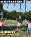 Children swinging on swings using Two Pack Hanging Swing Chain With Four Carabiners 25In Heavy Duty Hammock Hardware Kit 660Lb Capacity For Hanging Chairs Punching Bags Indoor Outdoor Gym Black outdoors.