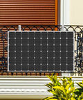 Heavy Duty Solar Panel Balcony Bracket Kit, 2 Pcs 304 Stainless Steel PV Module Mounting Hooks on a balcony railing