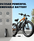 Electric Fat Tire Ebike For Adults With 45 MPH Peak Speed 52V 25Ah 2500W Peak Power, removable battery charging outdoors