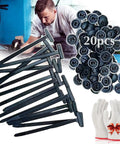 One Button One-Click Release Nylon Cable Tie Buckles Set 20 50 100 200 Pcs Heavy Duty Self Locking Zip Ties displayed with gloves