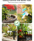 Solar Powered Drip Irrigation Setup With USB Charging For Indoor Outdoor Plants 49 Ft Kit Supports 15 Potted Plants IP44 Design