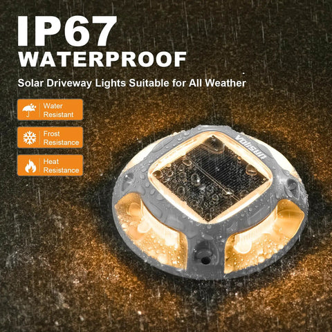 12 Pack Solar Deck Lights Dual Color White And Warm White For Driveway Dock And Pathway Outdoor IP67 Waterproof LED Step
