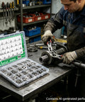 Worker using Pro-Grade 304 Stainless Steel Snap Ring Kit With E Clips And C Clips, 26 Sizes External Retaining Rings in workshop
