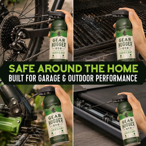 Eco Friendly Multipurpose Lubricant Spray 11 Oz used on bike chain, grill, lawnmower, and treadmill parts