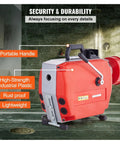 Heavy Duty Electric Drain Cleaner Machine With 120Ft Sewer Snake Auger And 420W Motor side view showing portable handle and industrial plastic.