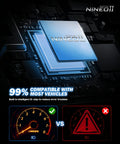 Slick H7 Headlight Bulbs Deliver Knockout Brightness With 24000 Lumens And Silent Fan Cooling For Epic Night Driving Visibility Super Easy Plug And Play Setup Without Adapters For Your Daily Driver Pack Of Two showing intelligent IC chip and dashboard comparison.