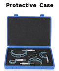 Outside Micrometer Set 0 To 4 Inches Pro Grade Machinist Tool Kit With Carbide Tipped Measuring Heads in protective case