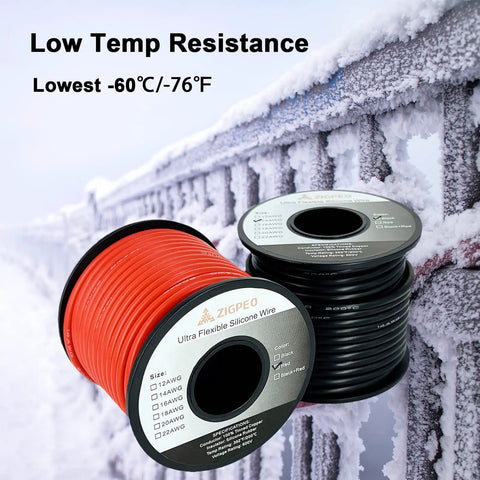16 AWG Silicone Wire Set 50Ft Red And 50Ft Black Extra Flexible 252 Strand Tinned Copper Conductor High Temp 392F 600V RC Hobbyists