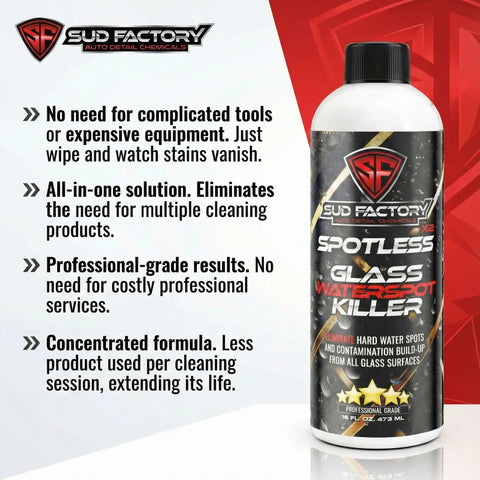 Hard Water Spot Remover For Glass Spotless X2 No Scrubbing Easy On Shower Doors Car Windows And Windshields Professional Strength 16 Ounce