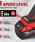 Cordless Four Point Five Inch Angle Grinder With Brushless Motor Three Speed Settings Up To 8500 RPM Spanner Included Compatible With Milwaukee 18V Battery Battery Not Included