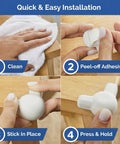 Quick installation guide for Tot Approved Silicone Corner Protectors For Baby Proofing Tables And Desks Using Heavy Duty Peel And Stick System To Cushion Hard Hits And Shield Rowdy Kids From Sharp Edges In Crisp White 12.