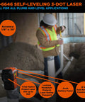 Self Leveling 3 Dot Laser Level With Plumb Up Down Dots And Level Dot 4.5 Inch Red Beam in construction site setup