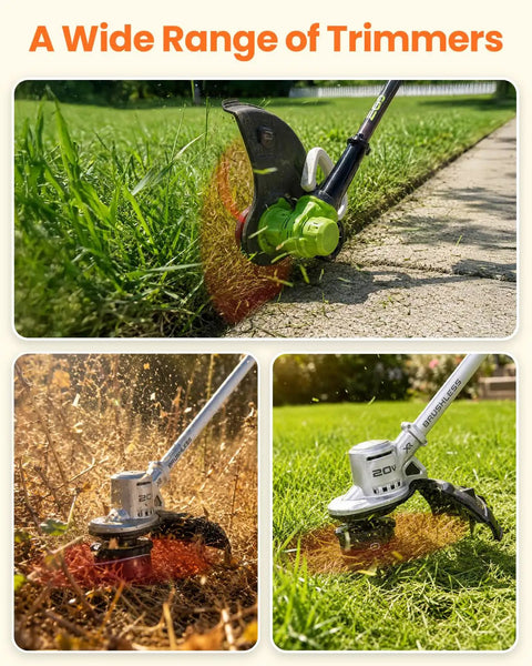 Different WG series trimmers edging lawn using 15 Pack Trimmer Spool Line Replacement For Weed Eater String Trimmers 0.065 Inch Refills