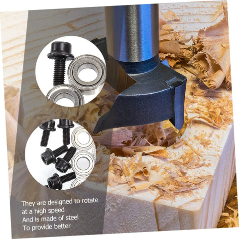 12 Piece Router Bit Bearing Set With Top Mounted Ball Bearings Guide Screws And Wrench For Woodworking Router Bits Repair