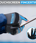 Heavy Duty Work Gloves For Men And Women, Utility Safety Mechanic Gloves with Touchscreen Fingertips demonstrating use on device