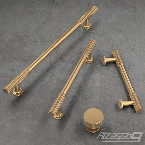 Champagne Bronze Cabinet Pulls Set Of 10, 3 Inch Hole Centers Cabinet Handles, AL3095BRG, shown on gray surface