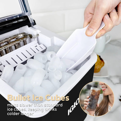 Portable Countertop Ice Maker With Self Cleaning Produces 26 Lbs A Day Ice Ready In 6 To 8 Minutes Includes Ice Scoop And Basket