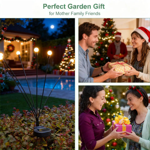 Two Pack Solar Firefly Lights For Outdoors Waterproof Garden Pathway Yard Patio Decor Swaying In The Wind LED Landscape Accent Lighting For Romantic Night Vibe near poolside