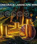 12/2 Direct Burial Low Voltage Landscape Wire 12 AWG Two Conductor Cable for Outdoor Lighting Path Lights in Forest