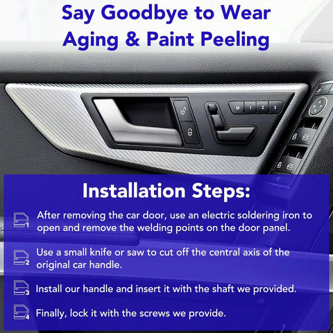 Mercedes Benz Interior Metal Front And Rear Left Driver Side Matte Silver Door Handle Repair Kit installation guide