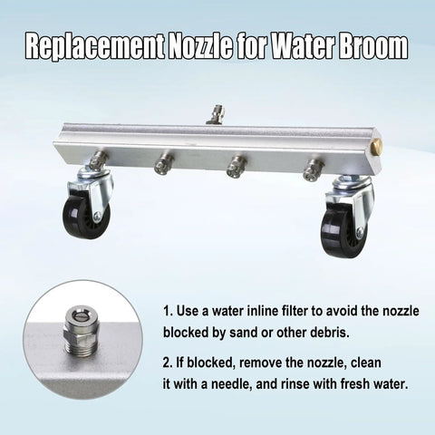 Pro Grade Universal Pressure Washer Replacement Nozzle Kit For Undercarriage Cleaners And Surface Cleaners, demonstrates nozzle positioning