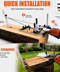 Chainsaw Mill Winch Kit With Lever Arm Anchor System for Efficient Milling installation on log with clear instructions