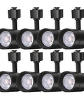 Six 12W LED J Type Track Lighting Heads For Accent Lighting And That Vibe, 75W Equivalent, 3000K Soft White, Dimmable, Black
