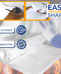 SIMOND STORE ceramic fiber insulation blanket, white, 1 in thick x 24 in x 12 in, asbestos-free.