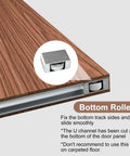 Close-up of bottom roller on Concealed Sliding Barn Door Kit With Soft Close Hardware, 40x86 Inches, showing hidden track design