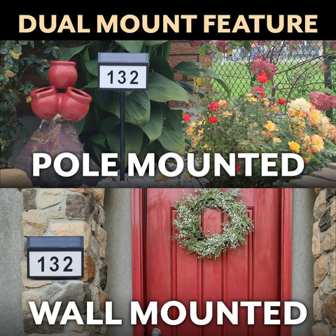 Solar Address Sign With Bright LEDs For Outdoors Four Digit Address Plaque Weatherproof No Fuss DIY Install Dual Mounting Options