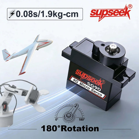 Beefed Up Mini Servo Set With Metal Gear And Shaft 9g Digital Micro Servo 1.9 Kg Cm Torque for RC planes and robots