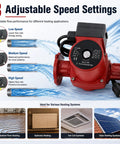 Reliable Replacement Water Circulator Pump For Baseboard Heat 115V with 3 adjustable speed settings visible for effective heating.