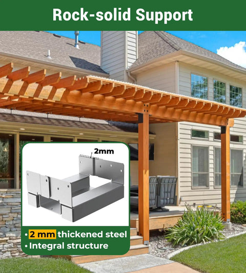 6 By 6 Galvanized Steel Post Base Heavy Duty Adjustable Wood Post Anchor For Outdoor Use Rust Resistant Built to Shield Wood