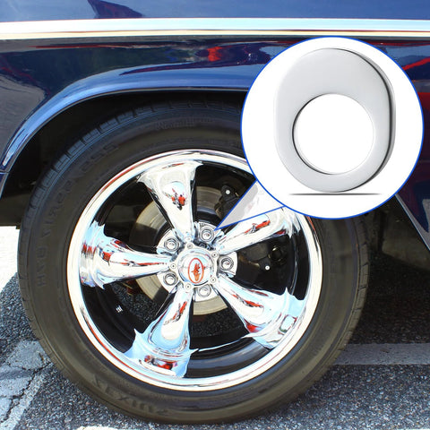 40-pc offset wheel washers for most wheels; front view of blue car wheel with chrome rim, inset close-up.