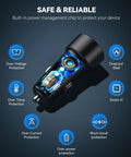 Dual Port Usb Car Charger 2 Pack 48 Watt Cigarette Lighter Adapter Pd Qc 3.0 Fast Charging internal components with protection features.