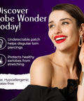 Woman wearing Clear Latex Free Ear Lobe Support Patch For Pierced Ears That Instantly Lifts And Protects Prevents Torn Or Stretched Lobes Nearly Invisible Earring Back Alternative For All Styles And Sizes 60 Patches
