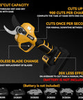Brushless Cordless Electric Pruning Shears With LCD Display And SK5 Blades For Gardening Tree Pruning, adjustable blade details