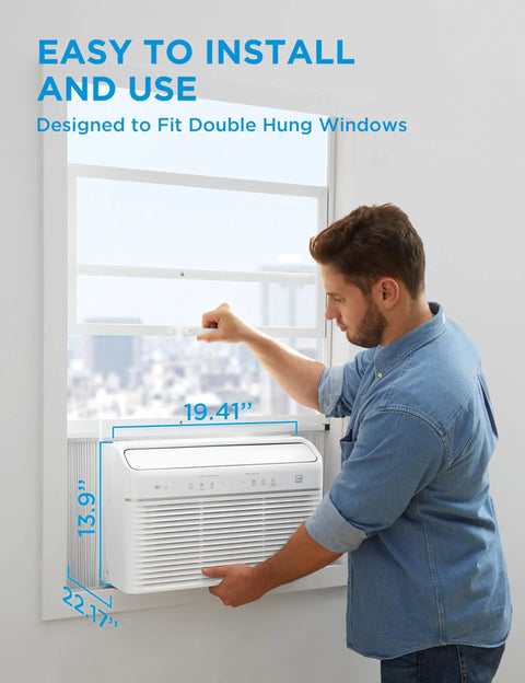 Ultra Quiet 8000 BTU Smart Inverter Window Air Conditioner With Heat And Dehumidifier Beat The Heat In Summer And Keep You Cozy Winter Long Cools To 350 Square Feet Energy Star Certified White